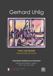 Plakat zur Ausstellung 'Gerhard Uhlig, Form und Gestalt, Landschaft als Motiv' im Dezentralen Stadtmuseum Warendorf, 25. Januar bis 19. April 2026